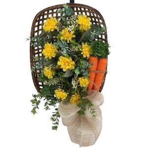 Floral‎ Spring Easter Tobacco Basket Wall Door Decoration Handmade